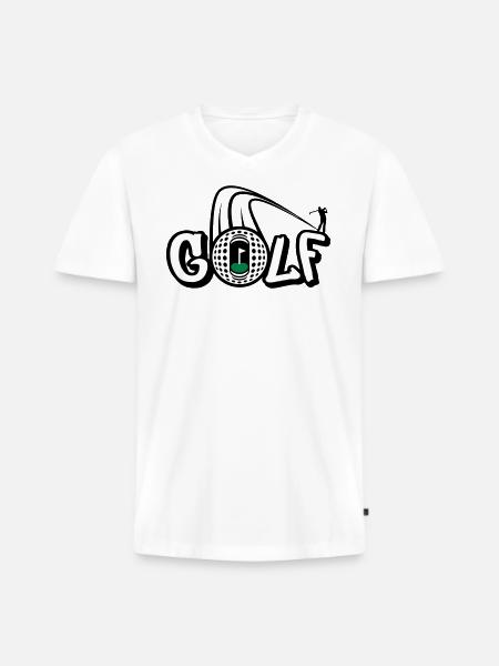 Golf Style - Men's Premium Organic T-shirt with V-neck - white