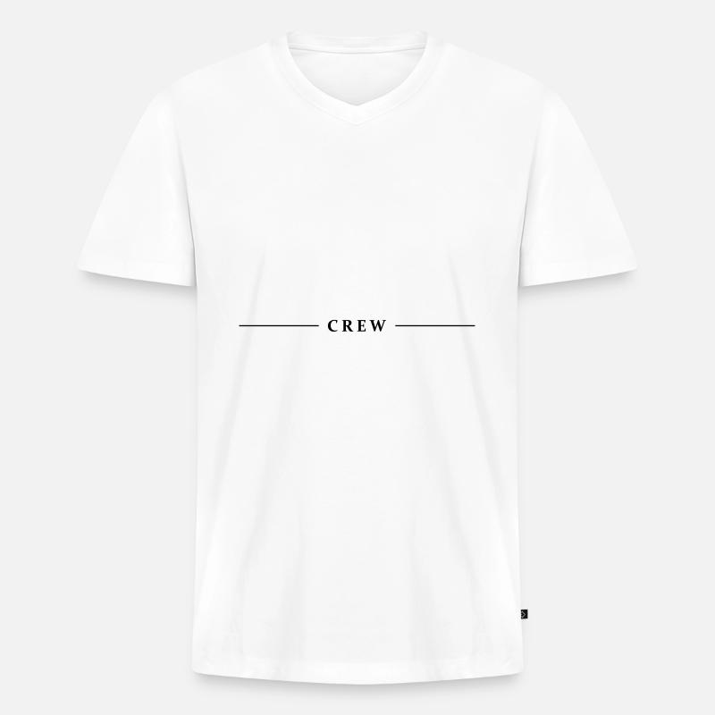 crew linie - Männer Premium Bio T-Shirt mit V-Ausschnitt - Weiß