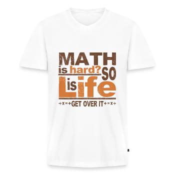 Matematik kommer over det - Premium økologisk T-shirt med V-hals til mænd - hvid - Foran - Nico (187cm)