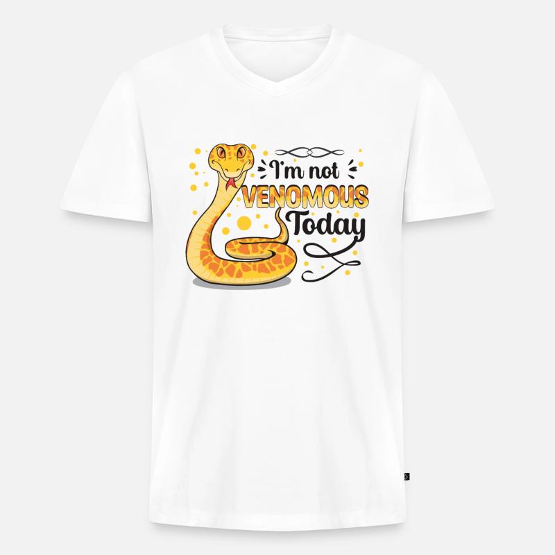 Ich bin heute nicht giftig - Männer Premium Bio T-Shirt mit V-Ausschnitt - Weiß