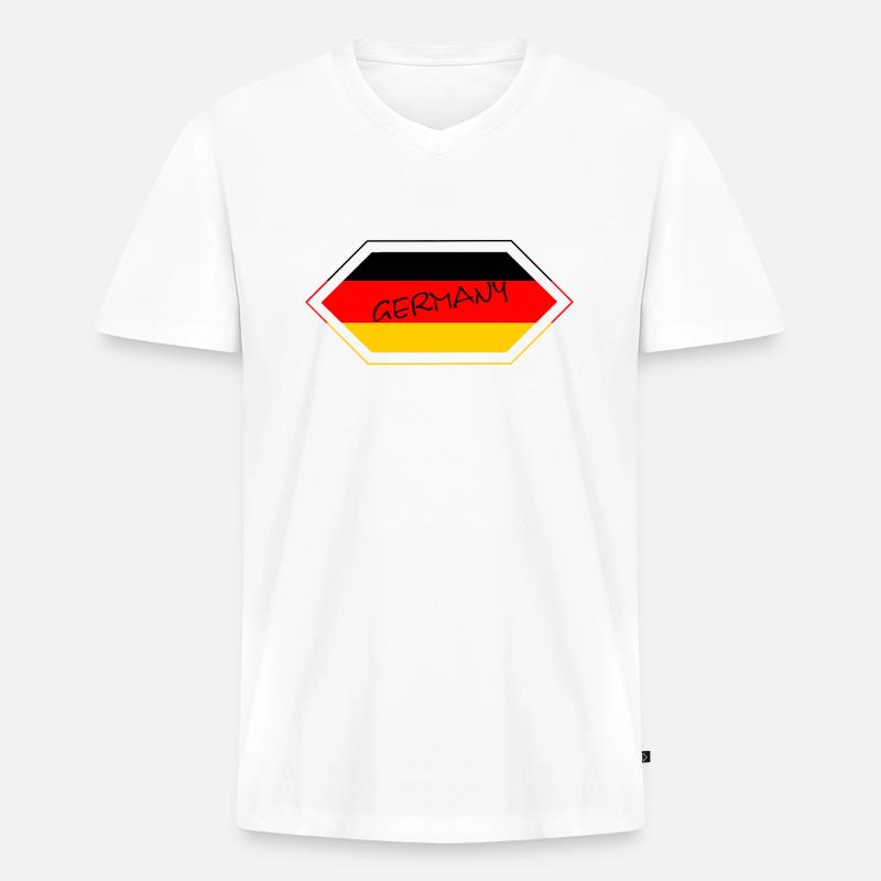 Deutschland Germany - Männer Premium Bio T-Shirt mit V-Ausschnitt - Weiß