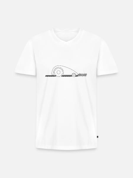 Mähroboter Rasenroboter - Männer Premium Bio T-Shirt mit V-Ausschnitt - Weiß