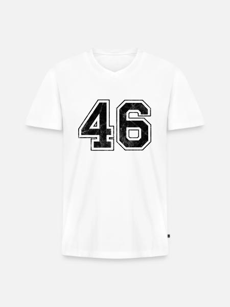 Number 46 - Men's Premium Organic T-shirt with V-neck - white