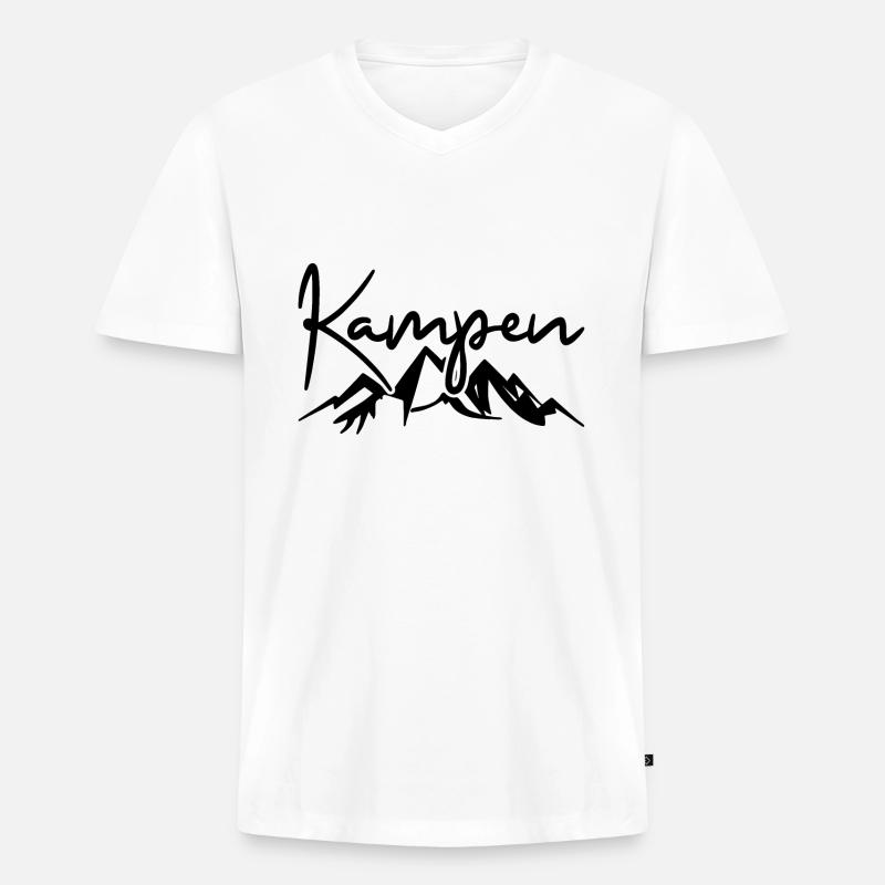 Kampen Berge Bayern - Männer Premium Bio T-Shirt mit V-Ausschnitt - Weiß