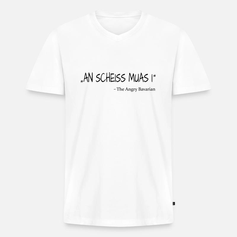 An Scheiss muas i - Männer Premium Bio T-Shirt mit V-Ausschnitt - Weiß