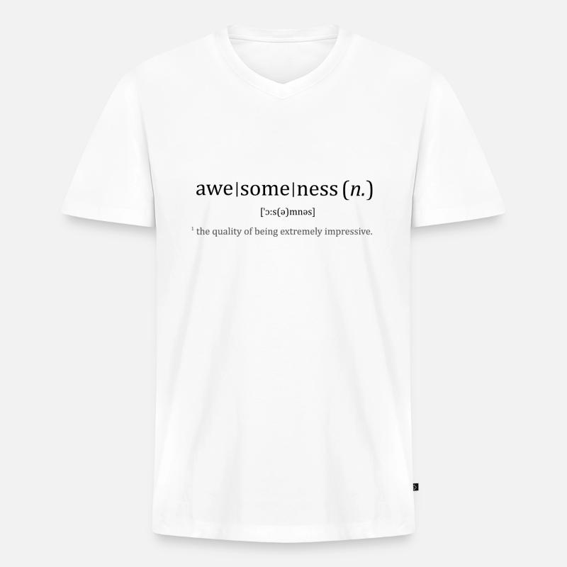 Awesome Dictionary - Männer Premium Bio T-Shirt mit V-Ausschnitt - Weiß