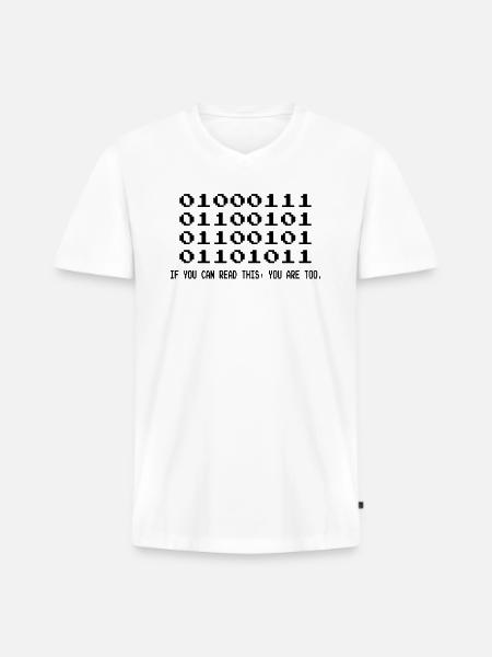 Sjov Lol Nørd IT Datalog - Premium økologisk T-shirt med V-hals til mænd - hvid
