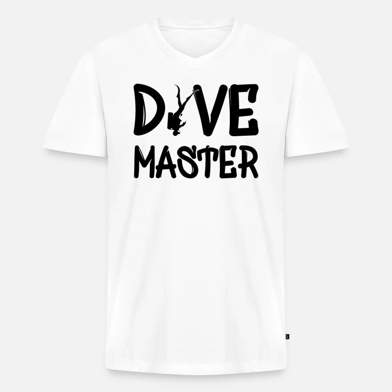 Dive Master - Männer Premium Bio T-Shirt mit V-Ausschnitt - Weiß
