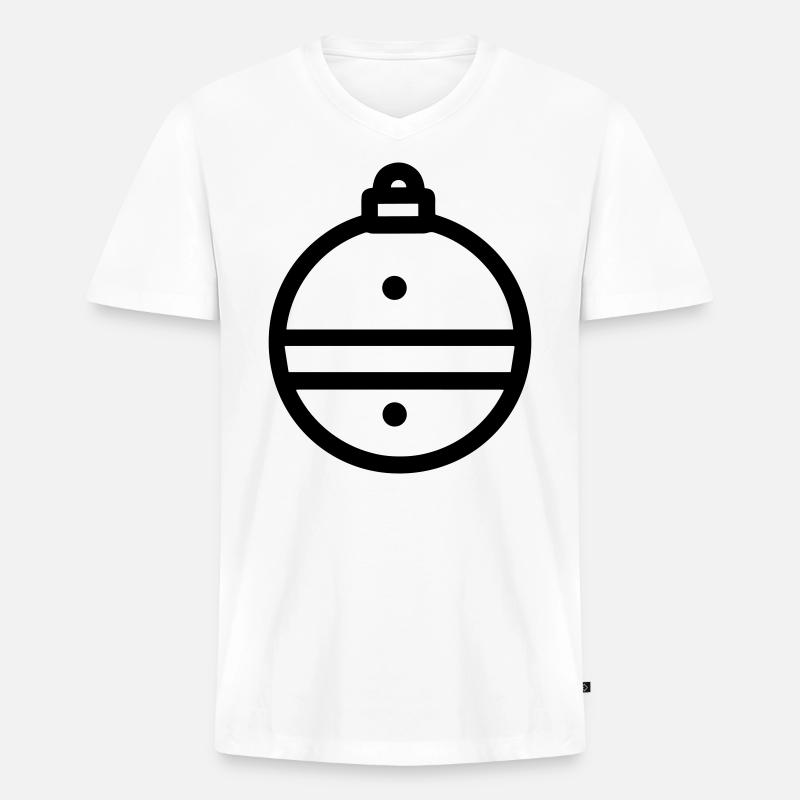 Weihnachtskugel - Männer Premium Bio T-Shirt mit V-Ausschnitt - Weiß