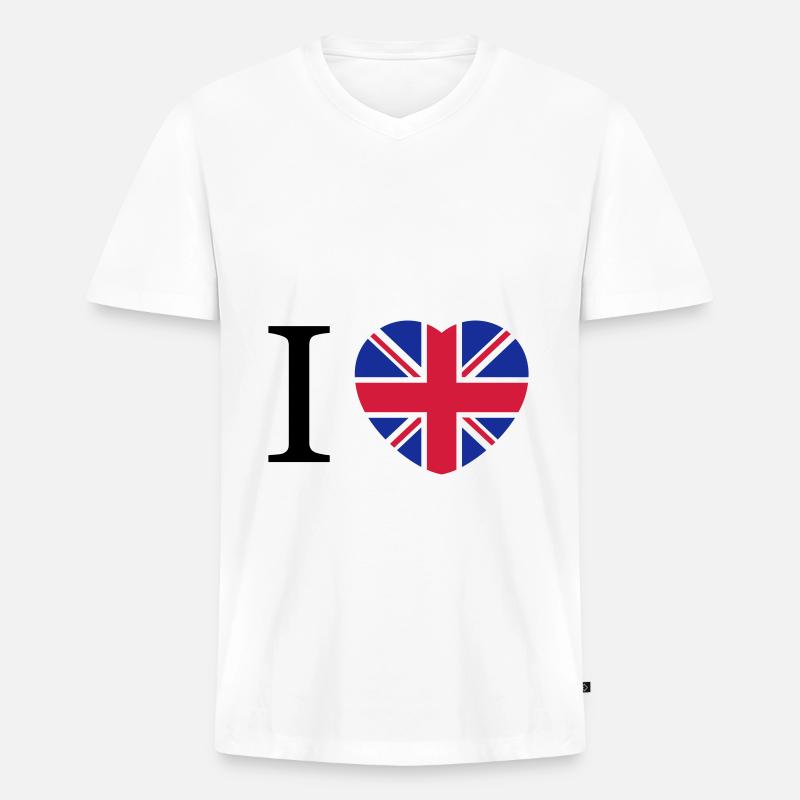 Union jack - Men's Premium Organic T-shirt with V-neck - white