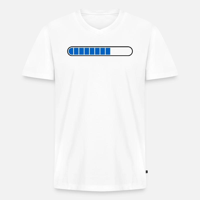 Ladebalken PC Icon blau - Männer Premium Bio T-Shirt mit V-Ausschnitt - Weiß
