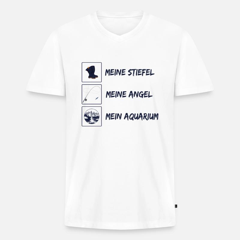 Angler Statement Spruch - Männer Premium Bio T-Shirt mit V-Ausschnitt - Weiß