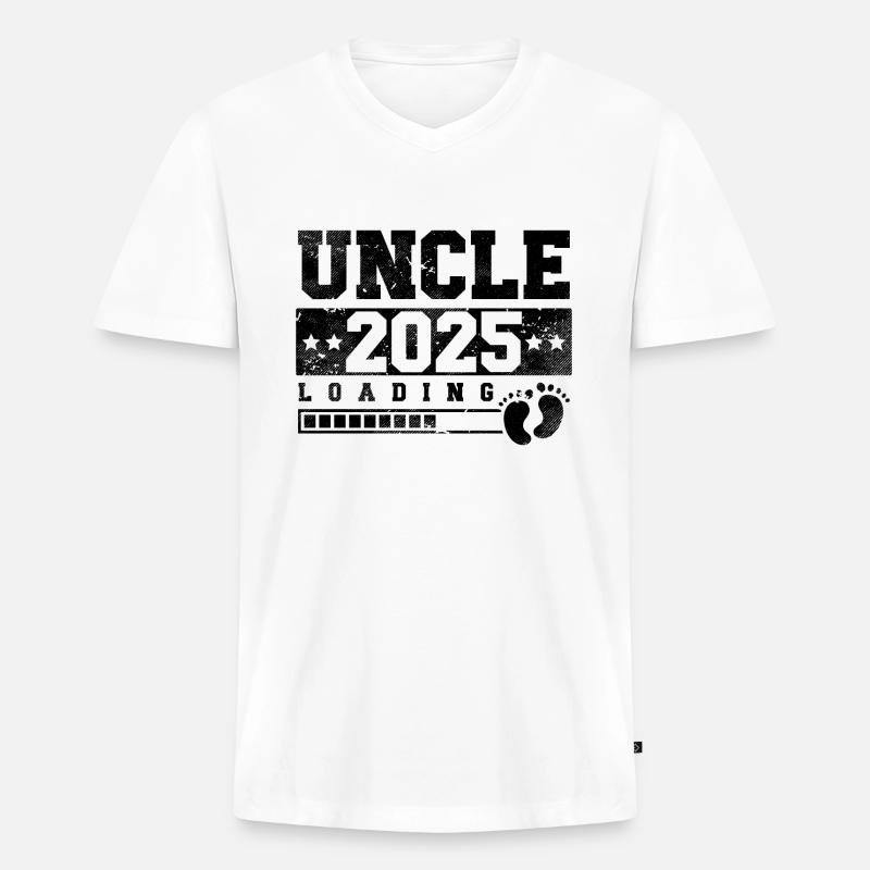 Onkel 2025 loading - Männer Premium Bio T-Shirt mit V-Ausschnitt - Weiß