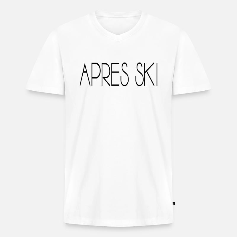 Apres Ski - Männer Premium Bio T-Shirt mit V-Ausschnitt - Weiß
