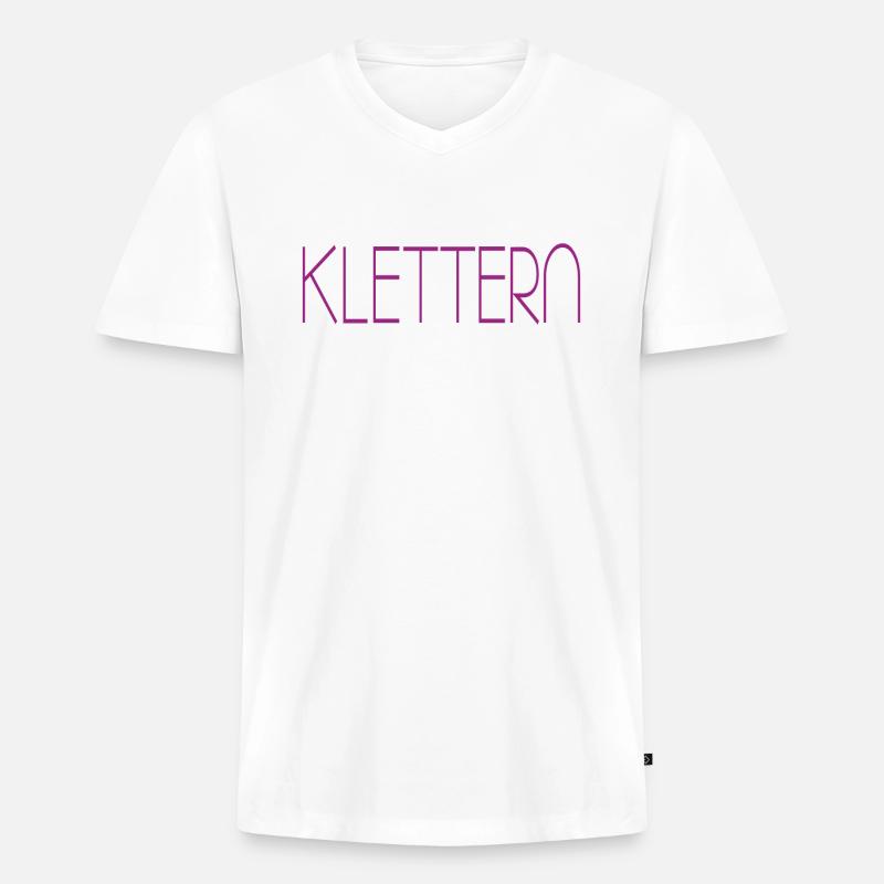 klettern - Männer Premium Bio T-Shirt mit V-Ausschnitt - Weiß