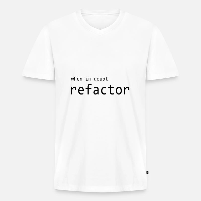 Software Entwickler - Refactor - Männer Premium Bio T-Shirt mit V-Ausschnitt - Weiß
