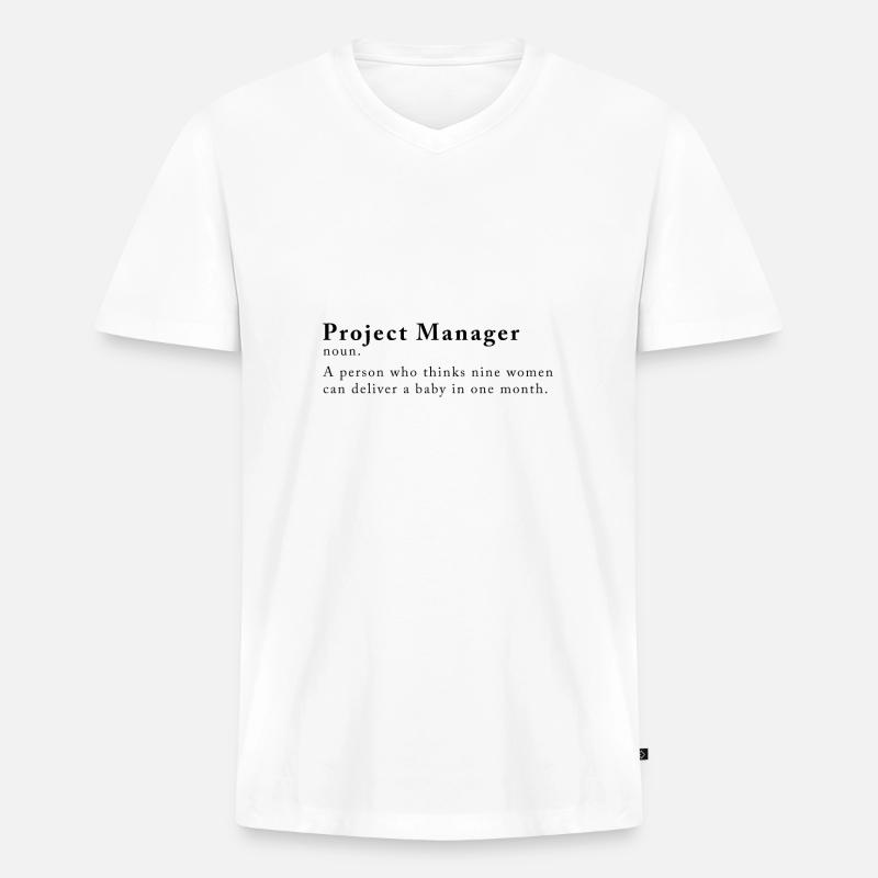 Projektleiter Software Entwicklung Programmierer - Männer Premium Bio T-Shirt mit V-Ausschnitt - Weiß