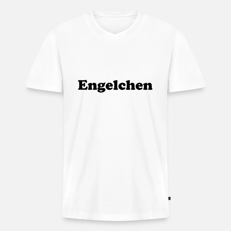 Engelchen - Männer Premium Bio T-Shirt mit V-Ausschnitt - Weiß