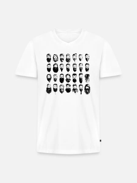 even more beards - Men's Premium Organic T-shirt with V-neck - white