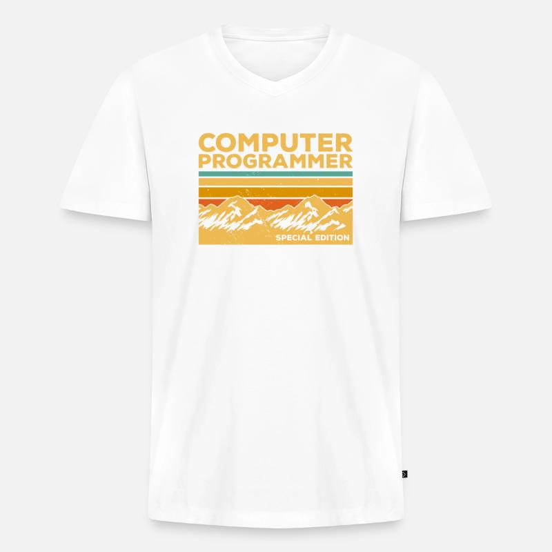 Retro Computerprogrammierer Sonderedition - Männer Premium Bio T-Shirt mit V-Ausschnitt - undefined