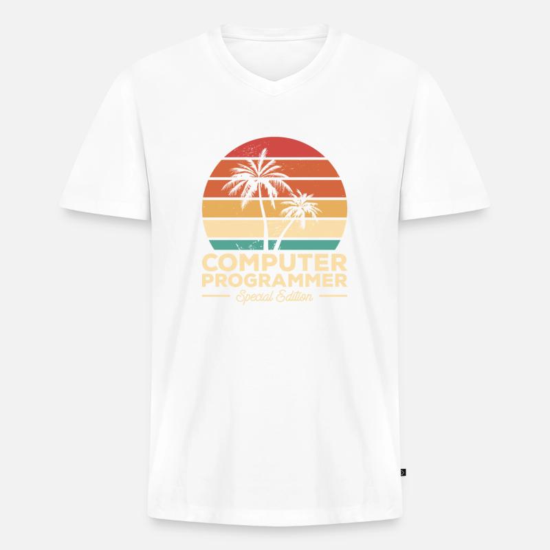 Retro Computerprogrammierer Sonderedition - Männer Premium Bio T-Shirt mit V-Ausschnitt - undefined
