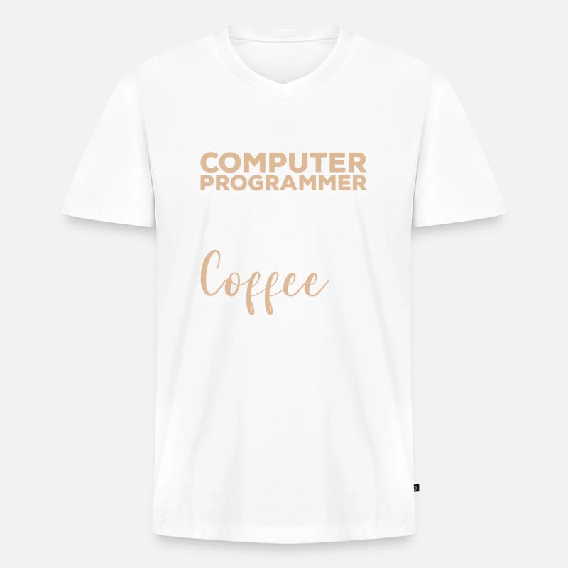 Dieser Computerprogrammierer läuft auf Kaffee - Männer Premium Bio T-Shirt mit V-Ausschnitt - undefined