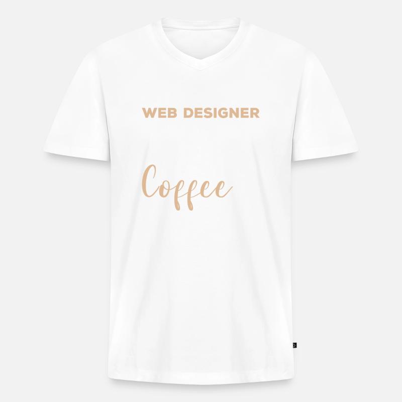 Dieser Webdesigner läuft auf Kaffeeprogrammierung - Männer Premium Bio T-Shirt mit V-Ausschnitt - undefined