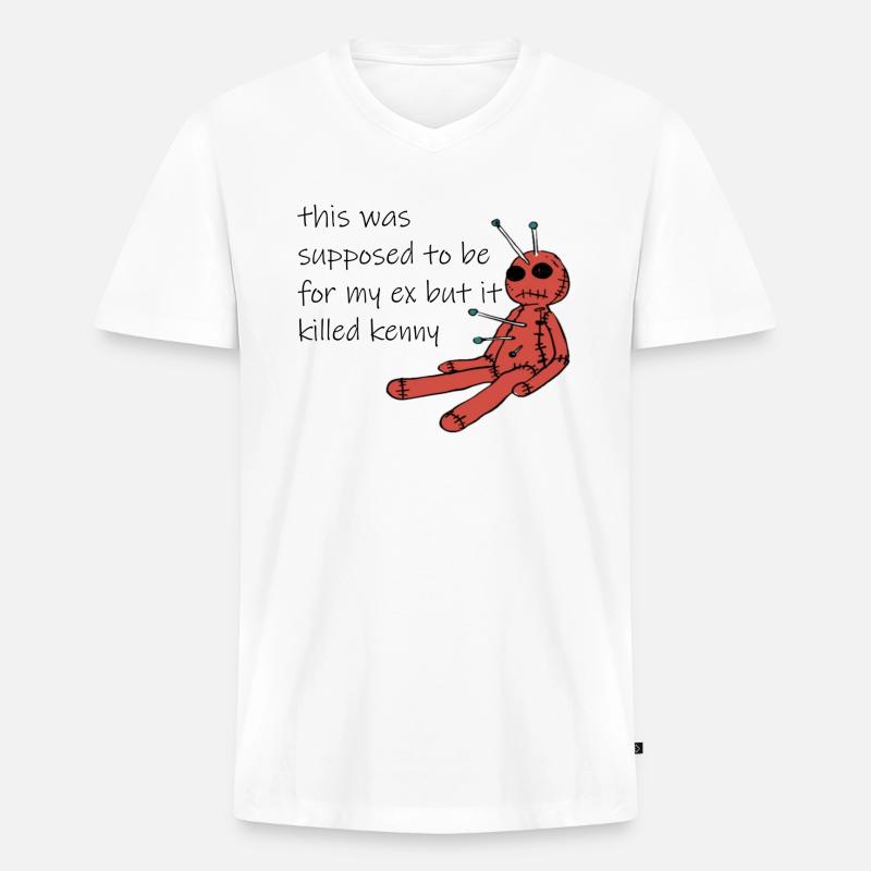 Voodo - Männer Premium Bio T-Shirt mit V-Ausschnitt - Weiß