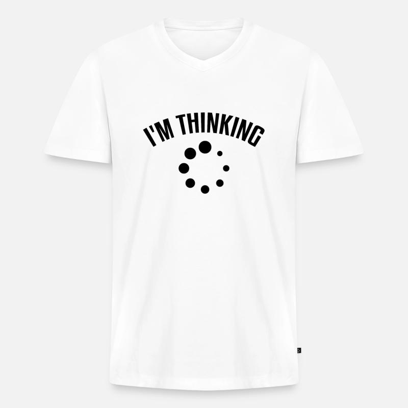 Computer Nerd Ich Denke Gerade... - Männer Premium Bio T-Shirt mit V-Ausschnitt - Weiß