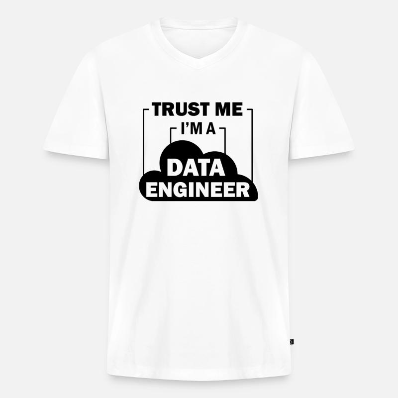 Data Engineer Data Science - Männer Premium Bio T-Shirt mit V-Ausschnitt - Weiß