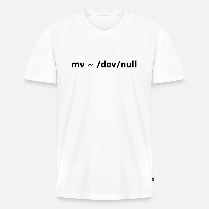 Linux Admin Gefährliche Linux Commands - Männer Premium Bio T-Shirt mit V-Ausschnitt - Weiß