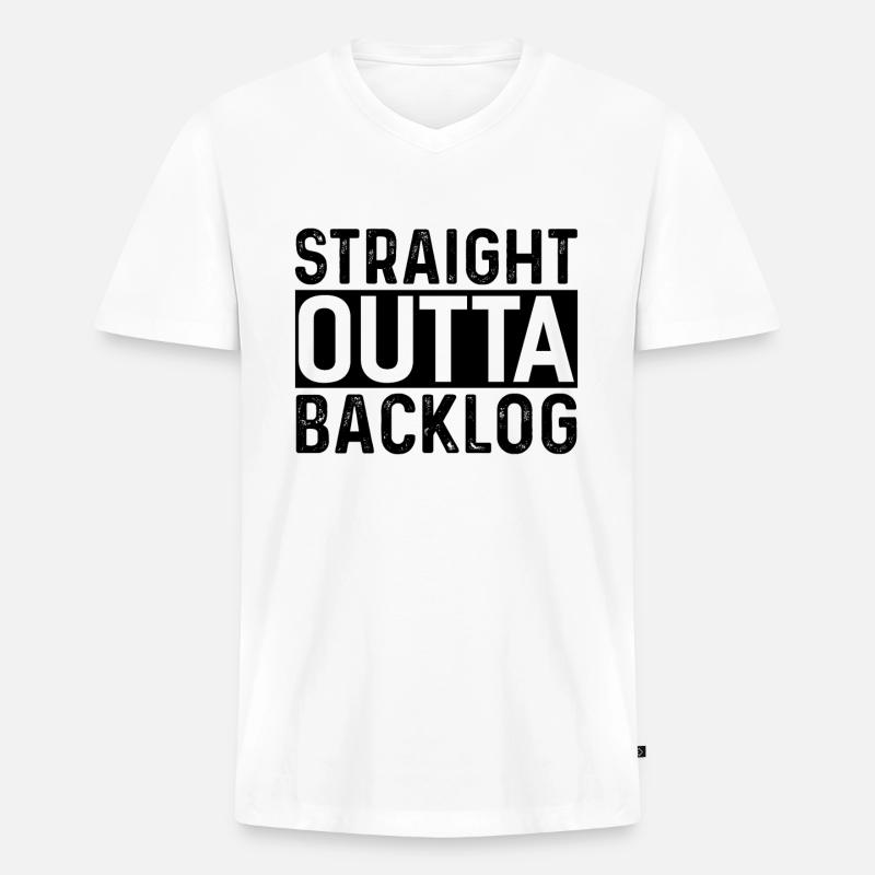 Scrum Team Backlog - Männer Premium Bio T-Shirt mit V-Ausschnitt - Weiß