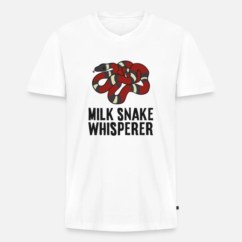Milk Snake Whisperer - Männer Premium Bio T-Shirt mit V-Ausschnitt - Weiß