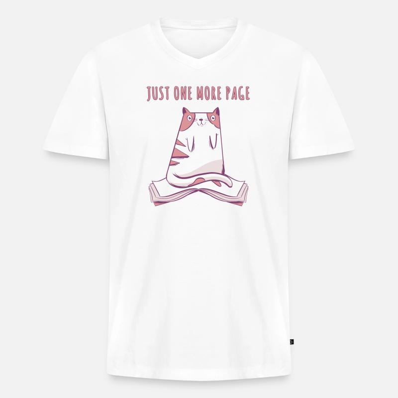 Just one more Page - Männer Premium Bio T-Shirt mit V-Ausschnitt - Weiß