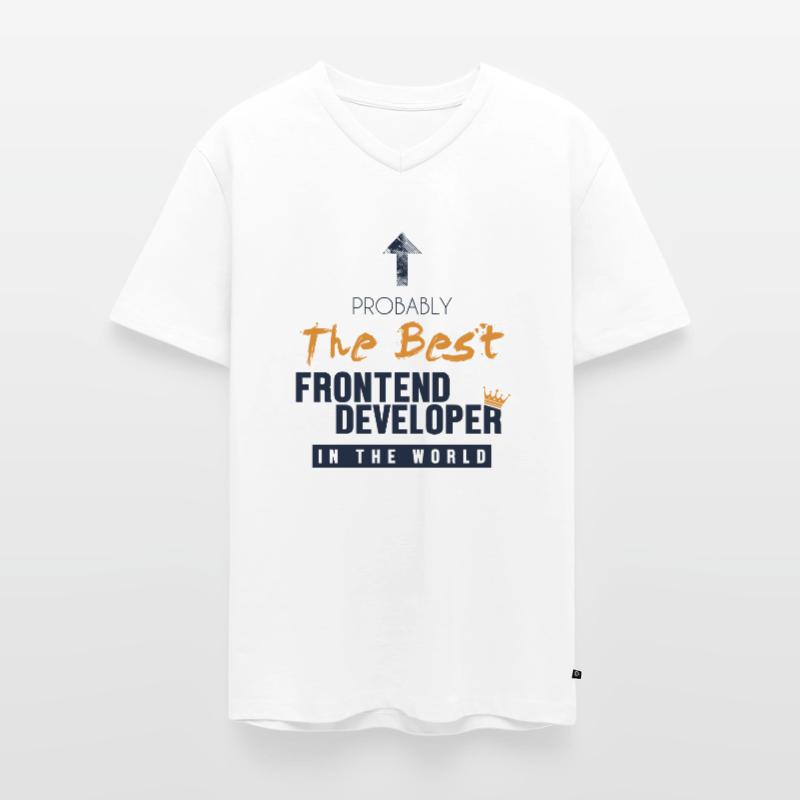 Best Frontend Developer World Developer Coder Männer Premium Bio T-Shirt mit V-Ausschnitt