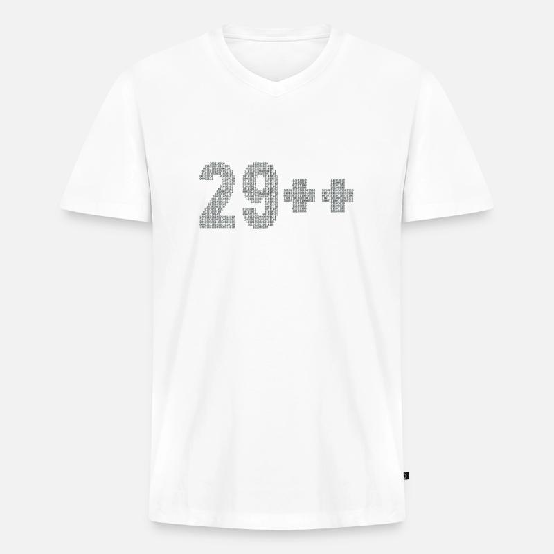29++ Programmierer Softwareentwickler Coder 30. - Männer Premium Bio T-Shirt mit V-Ausschnitt - Weiß
