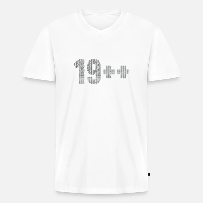 19++ Programmierer Softwareingenieur Coder 20. - Männer Premium Bio T-Shirt mit V-Ausschnitt - Weiß