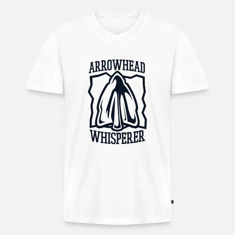 Arrowhead Whisperer Arrowhead Hunter Pfeilspitzen - Männer Premium Bio T-Shirt mit V-Ausschnitt - Weiß