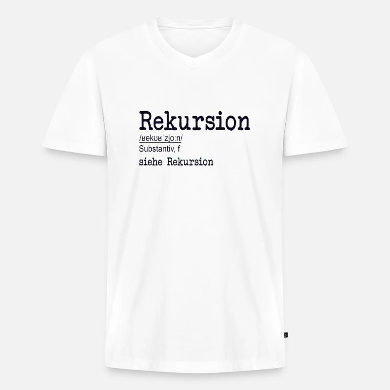 Rekursion Definition Softwareentwickler Coder - Männer Premium Bio T-Shirt mit V-Ausschnitt - Weiß