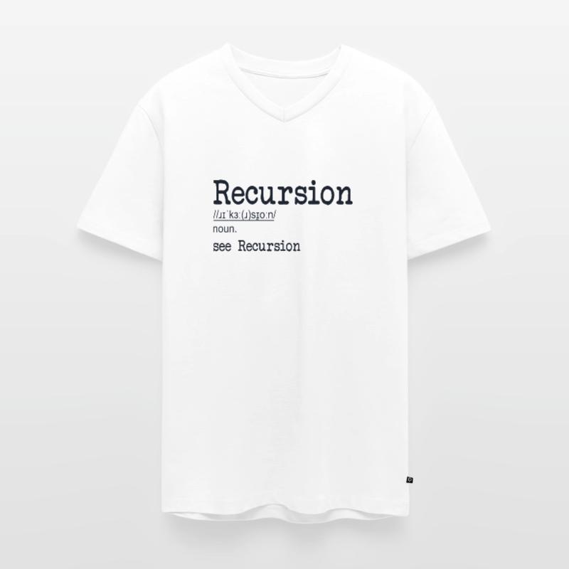 Recursion Definition Developer Coder Programmierer Männer Premium Bio T-Shirt mit V-Ausschnitt