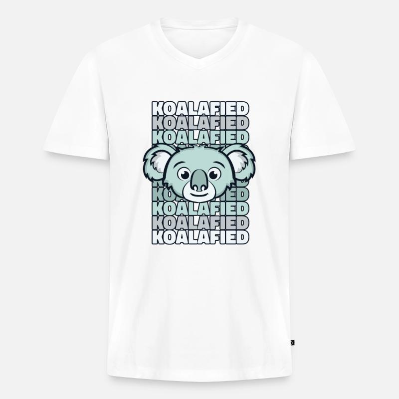 Koalabär Eukalyptus Phascolarctos - Männer Premium Bio T-Shirt mit V-Ausschnitt - Weiß