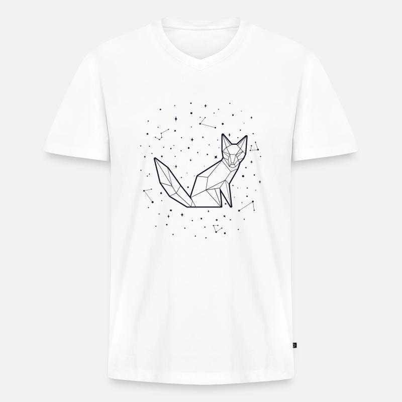 Sternbild Fuchs Sternbild Rotfuchs Canidae - Männer Premium Bio T-Shirt mit V-Ausschnitt - Weiß