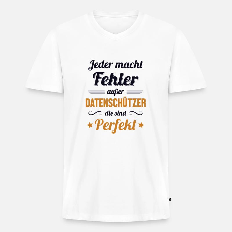 Datenschützer sind Perfekt Datenschutz Experte - Männer Premium Bio T-Shirt mit V-Ausschnitt - Weiß
