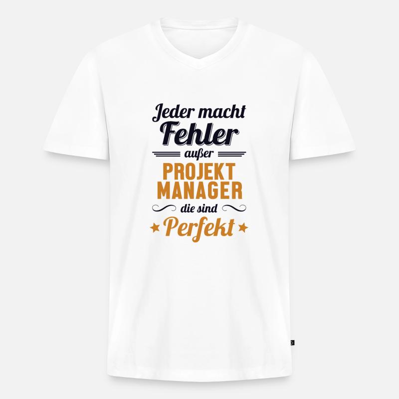 Projektmanager sind Perfekt IT-Projektleiter - Männer Premium Bio T-Shirt mit V-Ausschnitt - Weiß