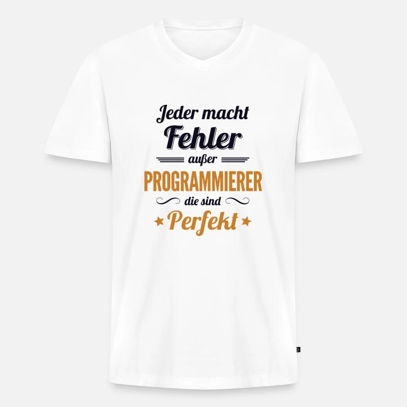 Programmierer sind Perfekt Developer Coder - Männer Premium Bio T-Shirt mit V-Ausschnitt - Weiß