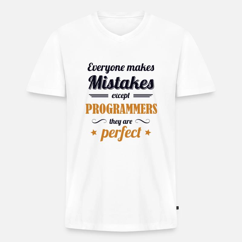 Programmers are Perfect Developer Coder - Männer Premium Bio T-Shirt mit V-Ausschnitt - Weiß