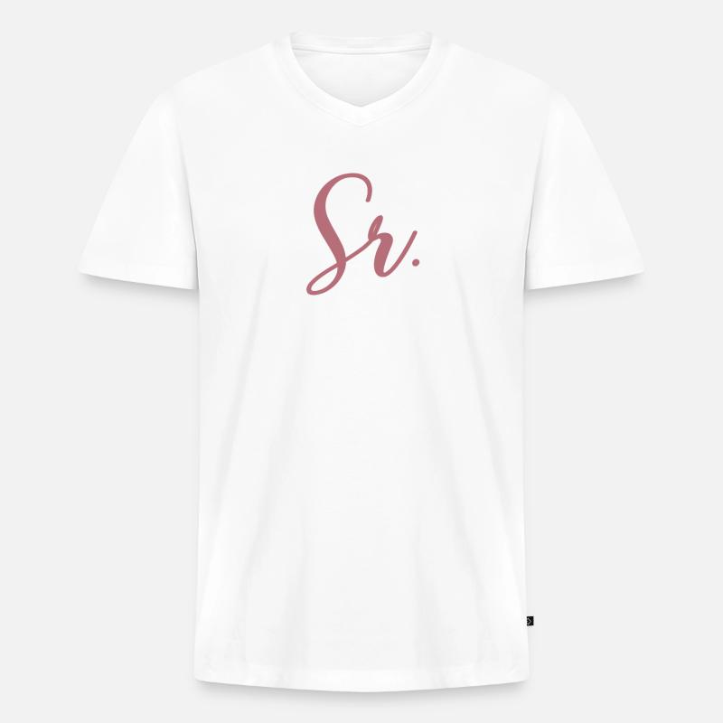 Sr. Verlobungsgeschenk Bräutigam wird Hochzeitsfeier - Männer Premium Bio T-Shirt mit V-Ausschnitt - Weiß
