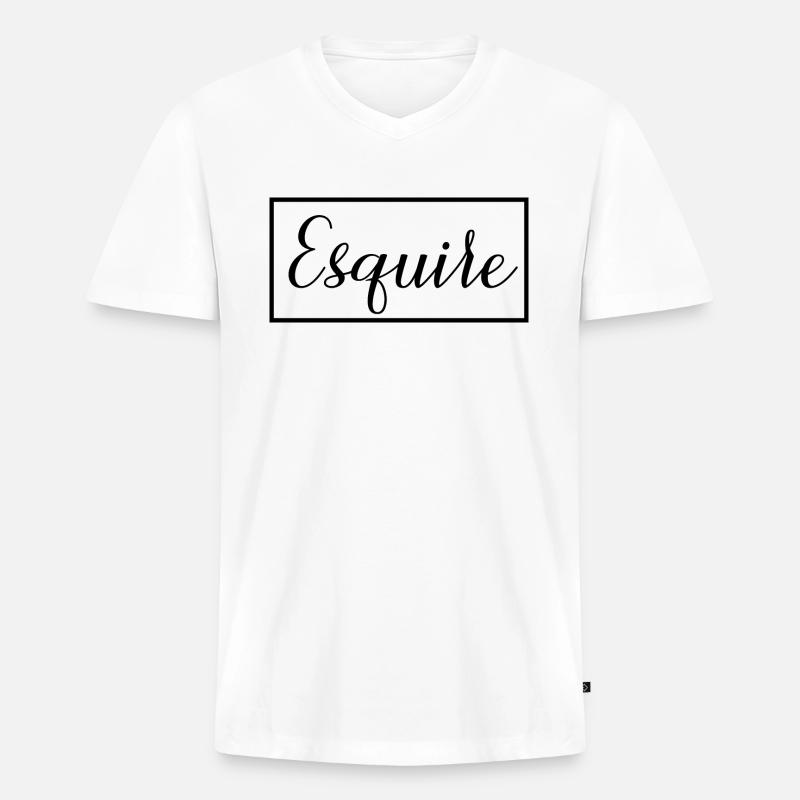 Esquire absolvierte Rechtsanwaltsschülerin - Männer Premium Bio T-Shirt mit V-Ausschnitt - Weiß