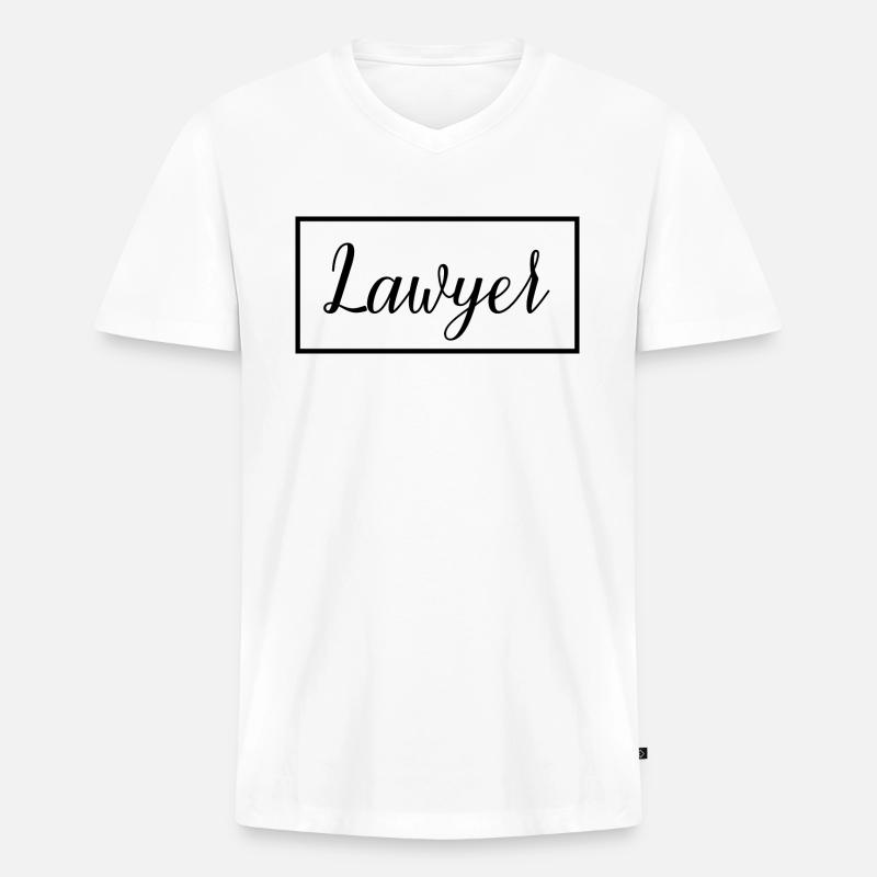 Rechtsanwalt stolzer Absolvent der Anwaltsschule - Männer Premium Bio T-Shirt mit V-Ausschnitt - Weiß