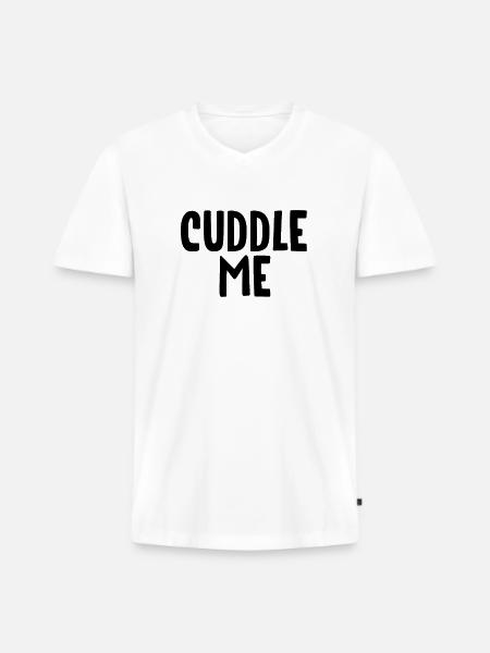 Cuddling - Men's Premium Organic T-shirt with V-neck - white